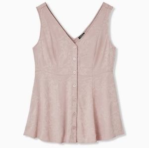 Torrid taupe pink peplum top